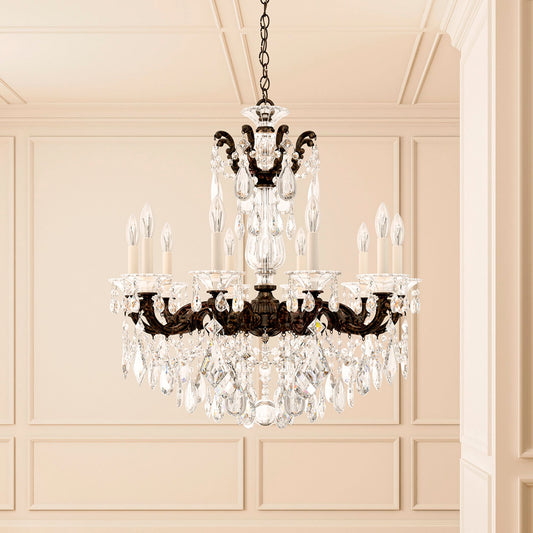 La Scala 29.5"H x 28"W 10-Light Crystal Chandelier in Heirloom Go