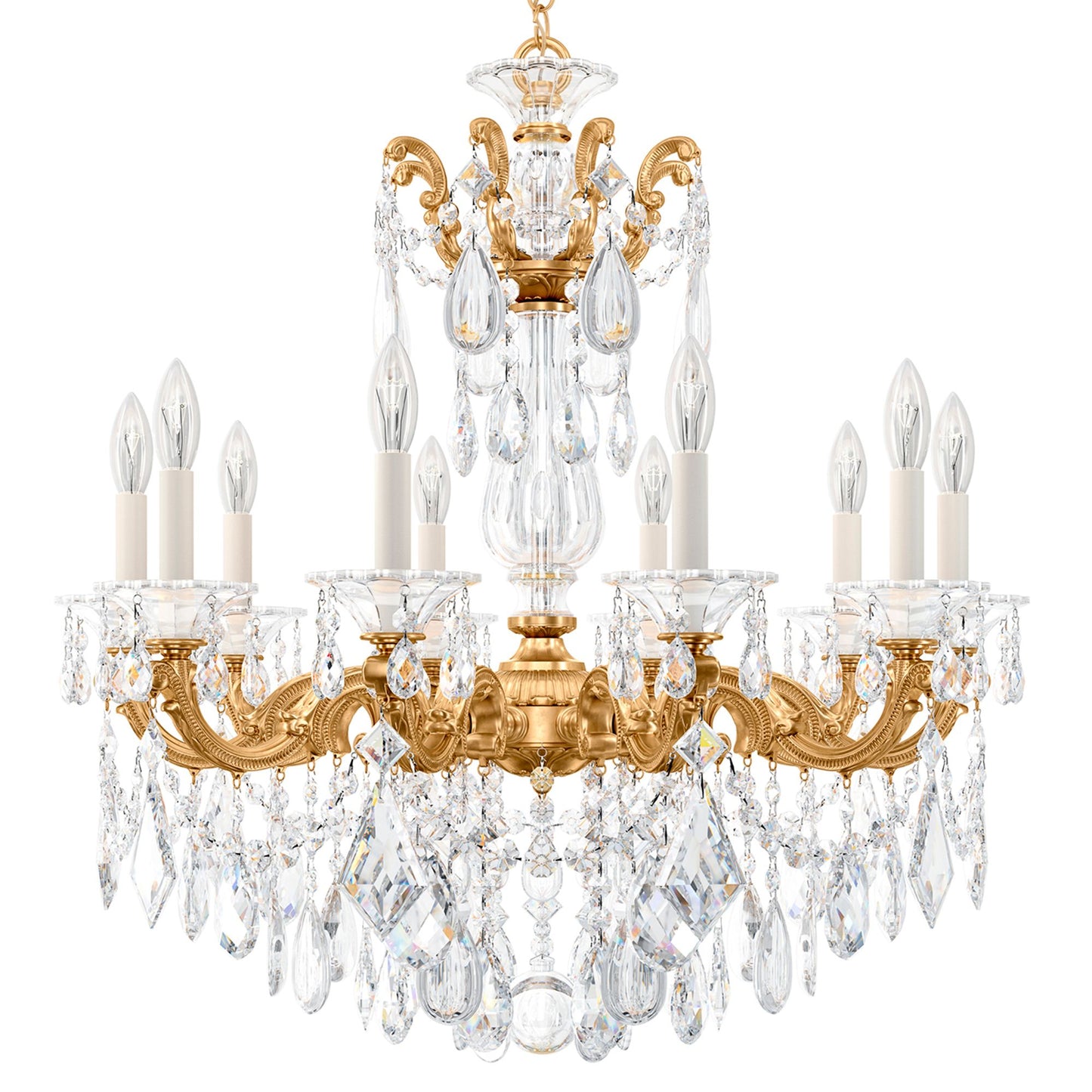 La Scala 29.5"H x 28"W 10-Light Crystal Chandelier in Heirloom Go