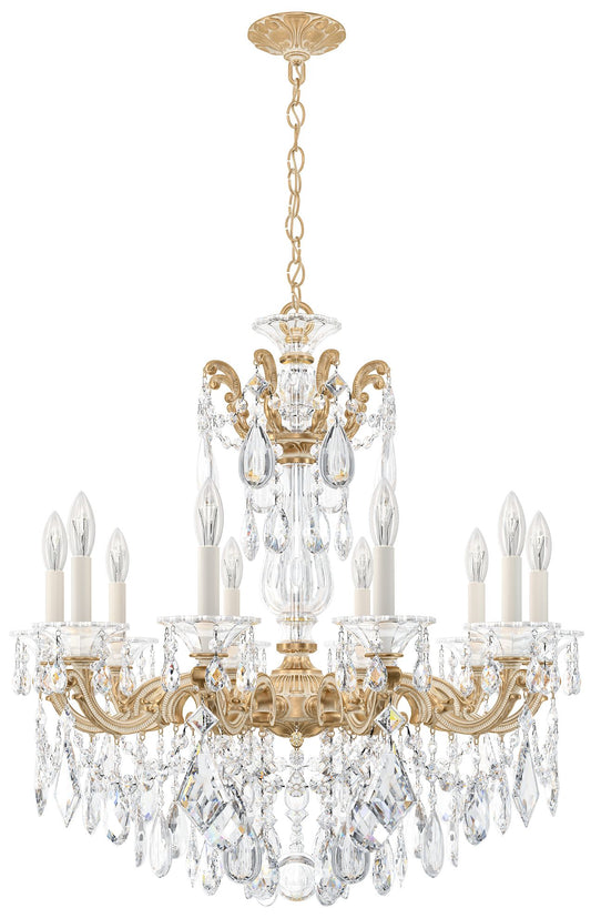 La Scala 29.5"H x 28"W 10-Light Crystal Chandelier in Parchment G