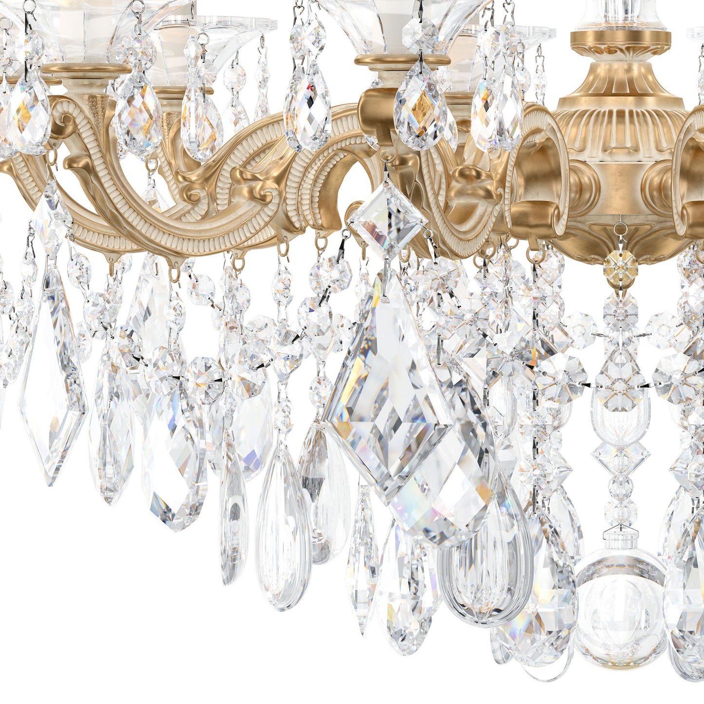La Scala 29.5"H x 28"W 10-Light Crystal Chandelier in Parchment G