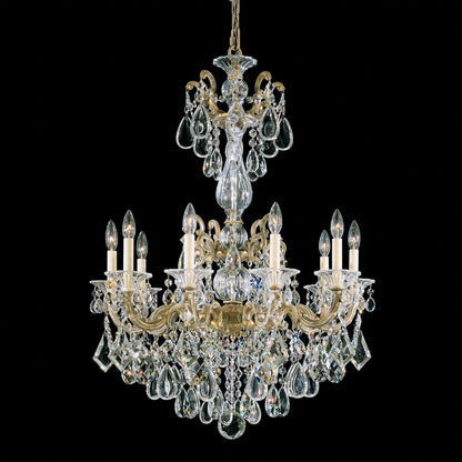 La Scala 38"H x 28"W 10-Light Crystal Chandelier in Parchment Gol