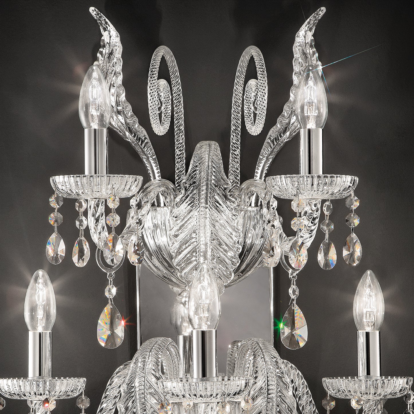 Large Acanthus Glass Wall Light