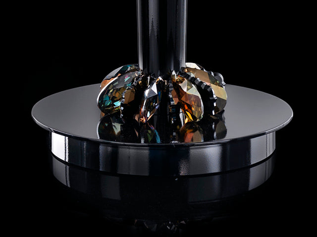 Large Black Contemporary Crystal Table Lamp
