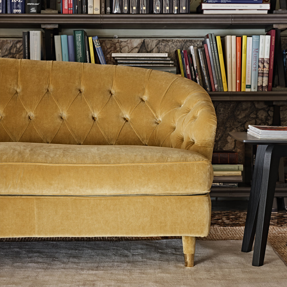 Large Button Upholstered Velvet Sofa