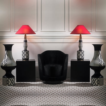 Large Ceramic Geometric Table Lamp