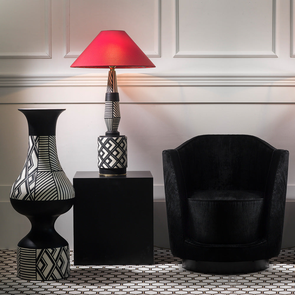 Large Ceramic Geometric Table Lamp