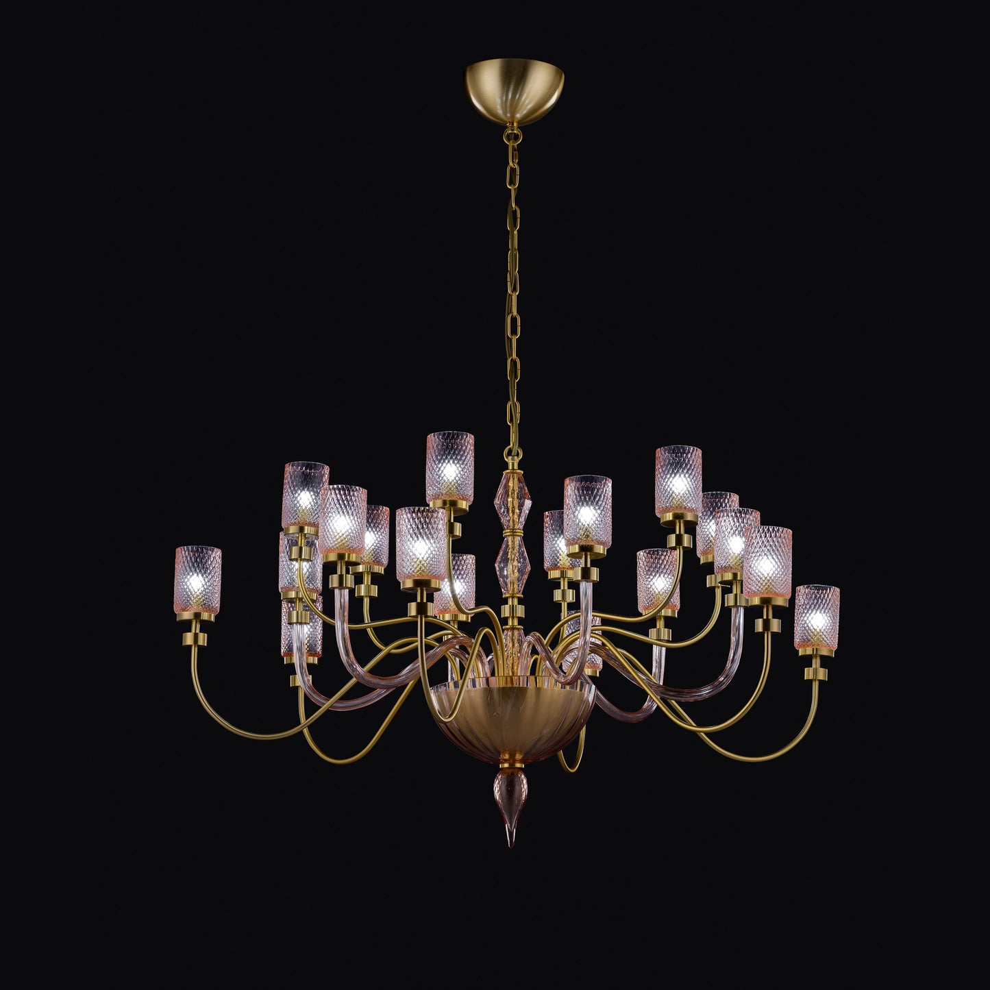 Large Chandelier With Balloton Effect Glass Shades