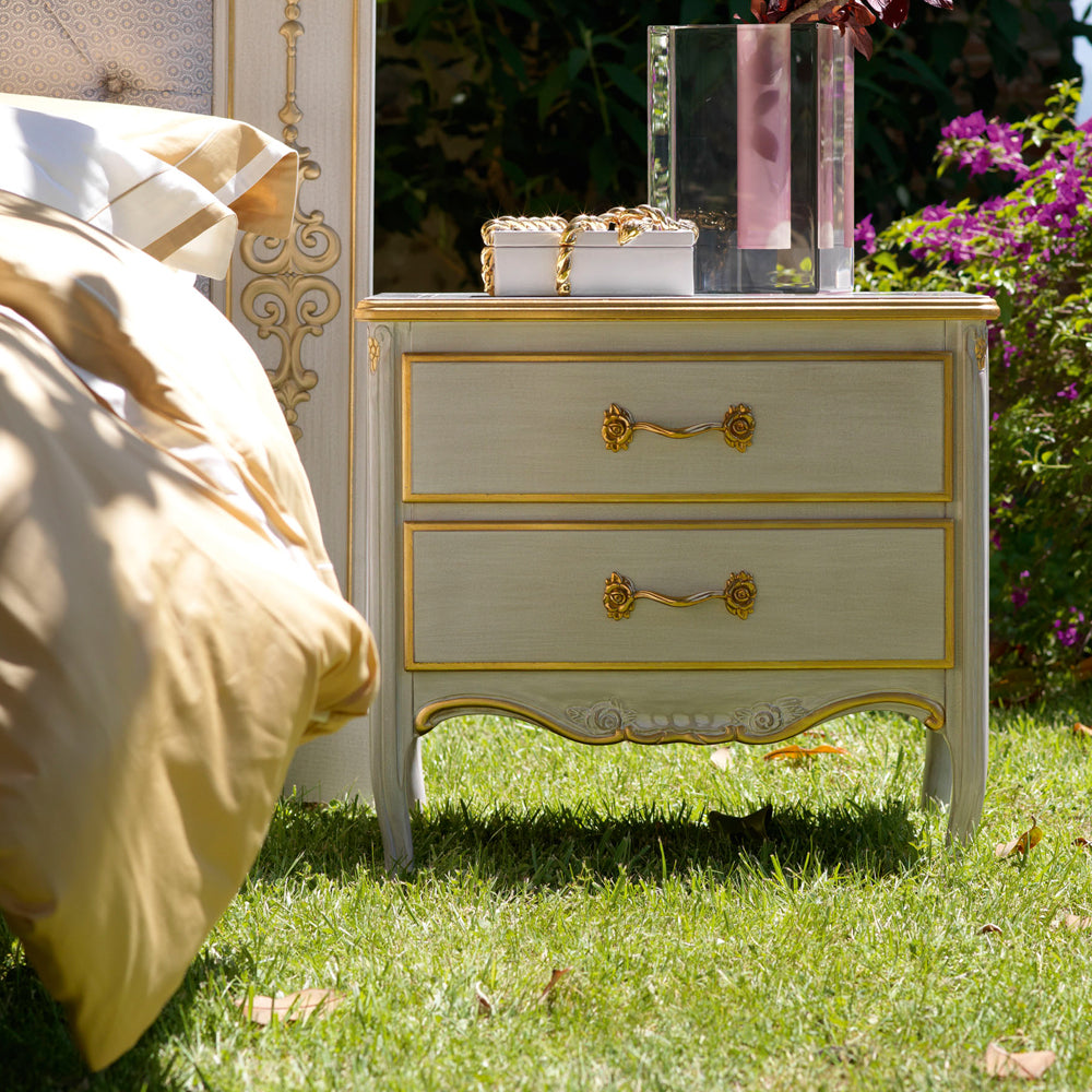 Large Classic Two Drawer Bedside Cabinet