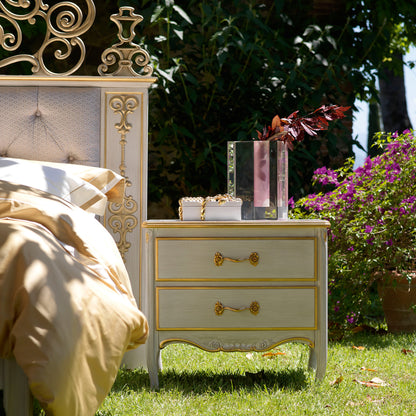 Large Classic Two Drawer Bedside Cabinet