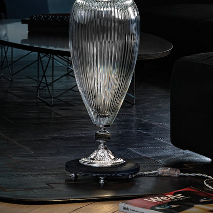 Large Contemporary Cut Crystal Table Lamp