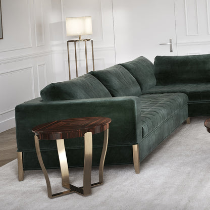 Large Contemporary Forest Green Nubuck Corner Sofa