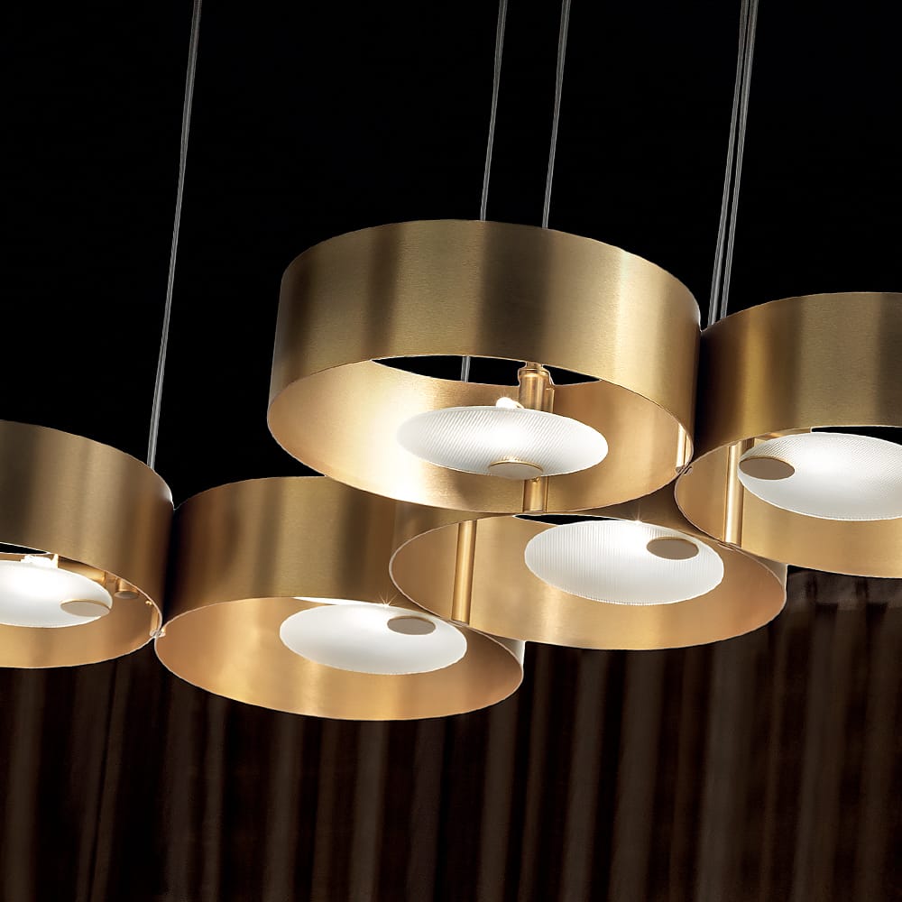 Large Contemporary Gold Plated Suspension Light