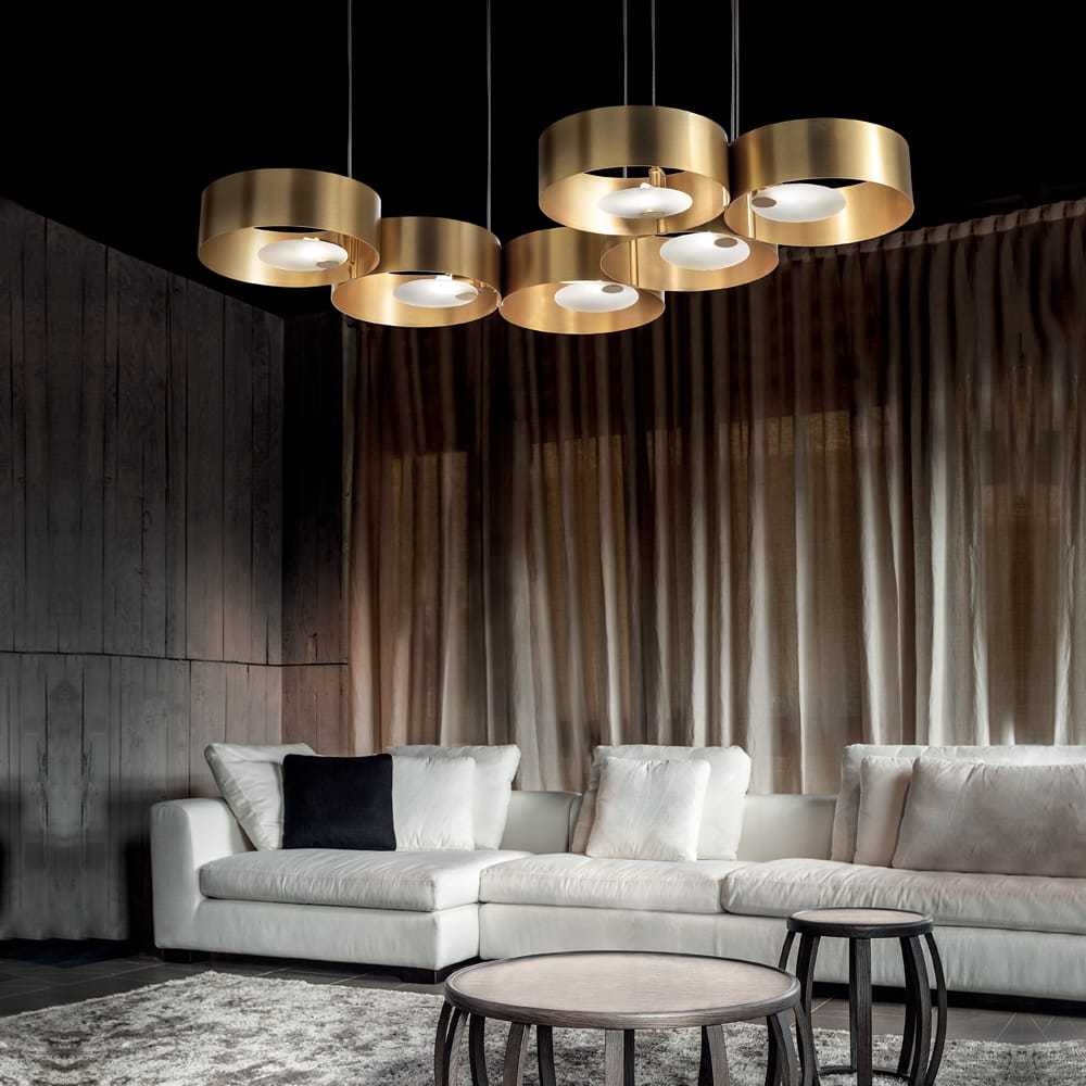 Large Contemporary Gold Plated Suspension Light