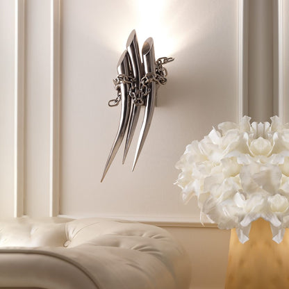 Large Contemporary Italian Silver Wall Light