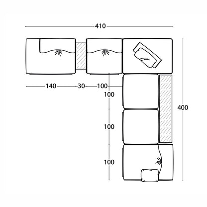 Large Contemporary Modular Corner Sofa