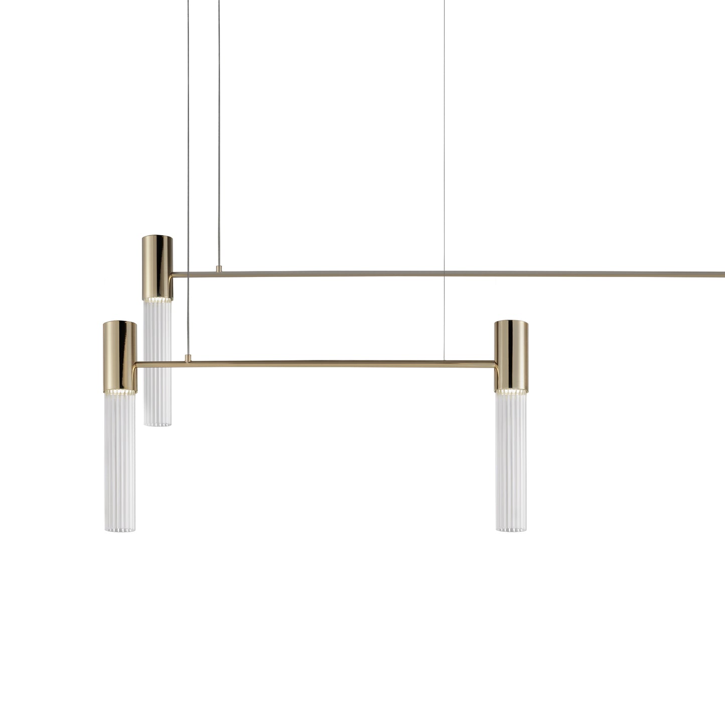 Large Contemporary Modular Glass Tube Chandelier