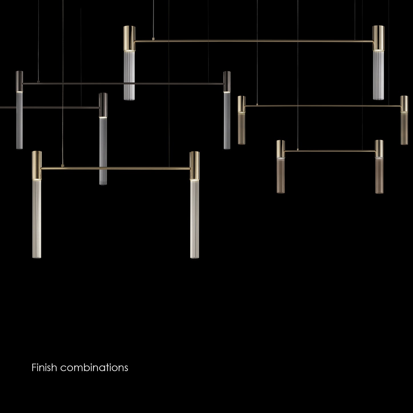 Large Contemporary Modular Glass Tube Chandelier