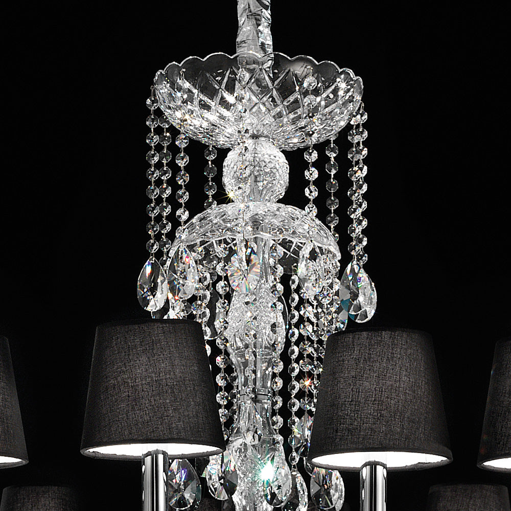 Large Crystal Chandelier With Shades 2