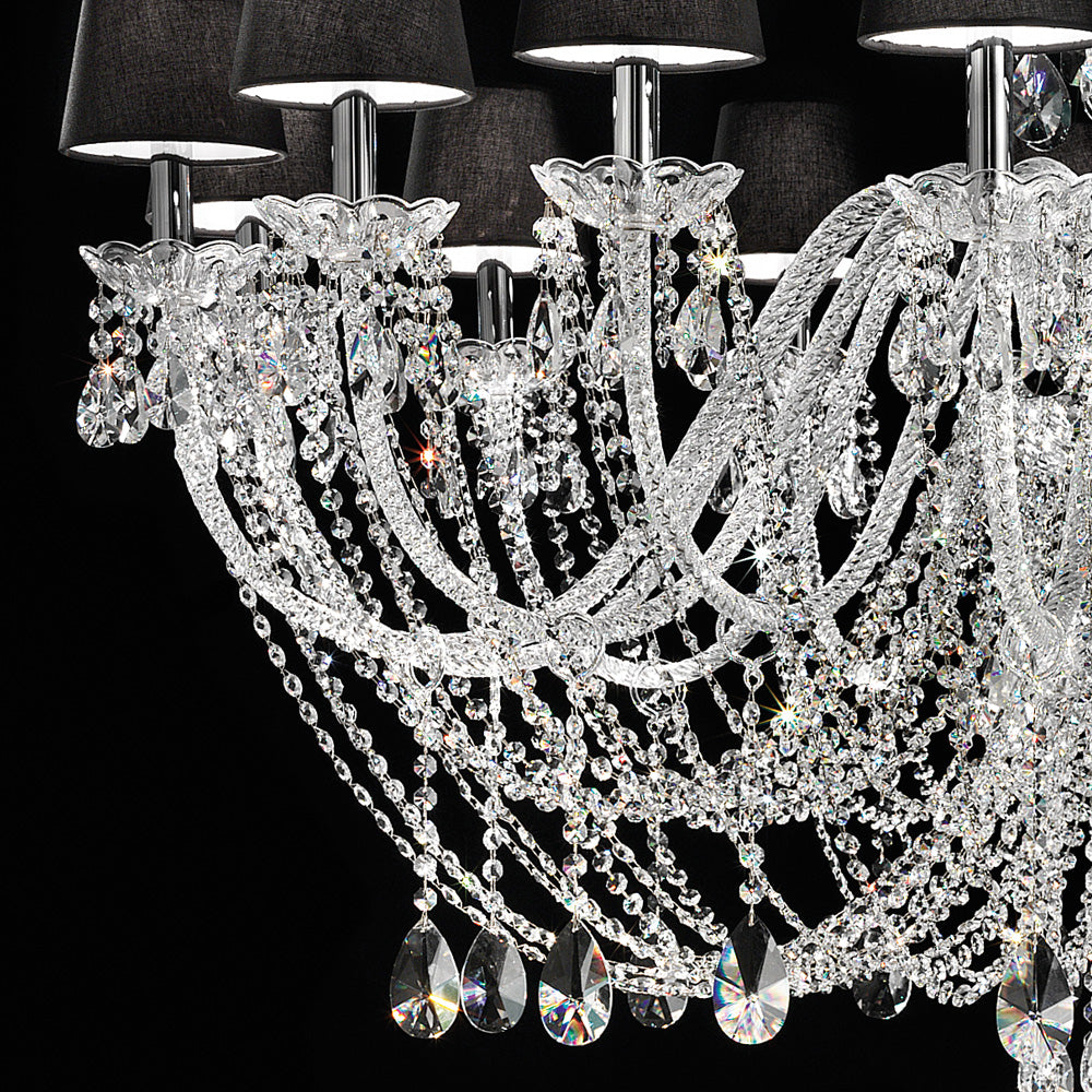 Large Crystal Chandelier With Shades 2