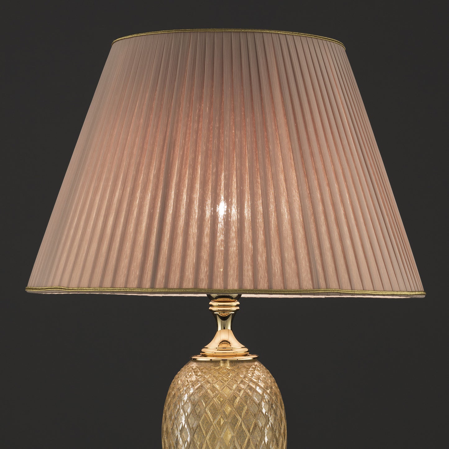 Large Glass Table Lamp With Eternity Charm