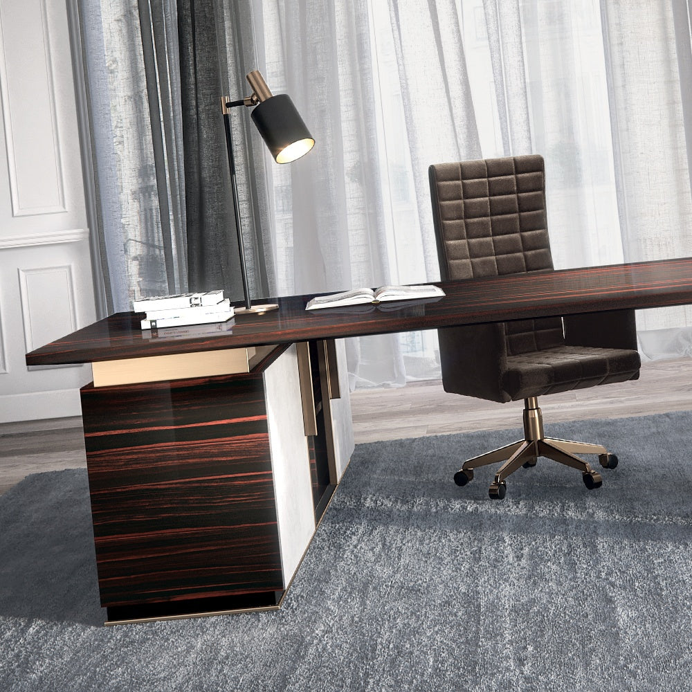 Large High End Italian Ebony Executive Desk