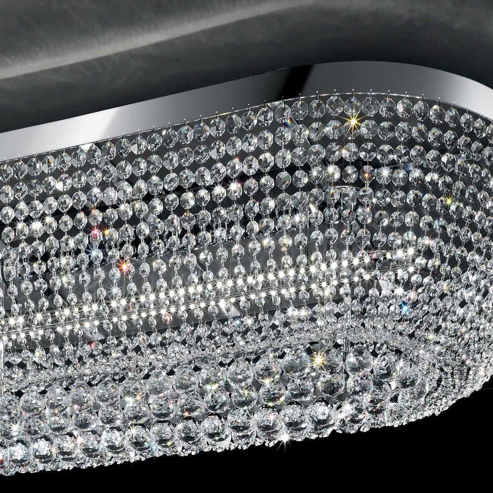 Large High End Oval Crystal Ceiling Light