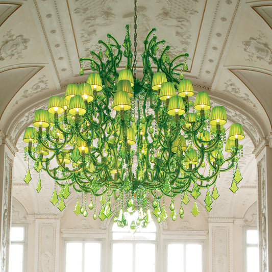 Large Italian Lime Green Chandelier