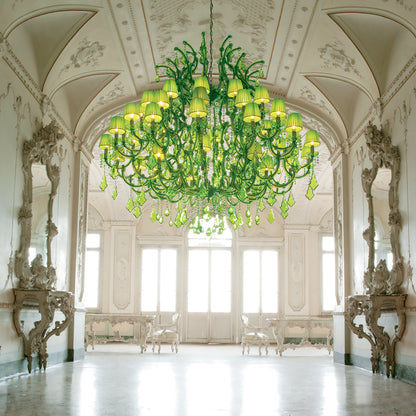 Large Italian Lime Green Chandelier