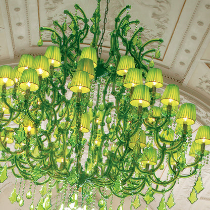 Large Italian Lime Green Chandelier