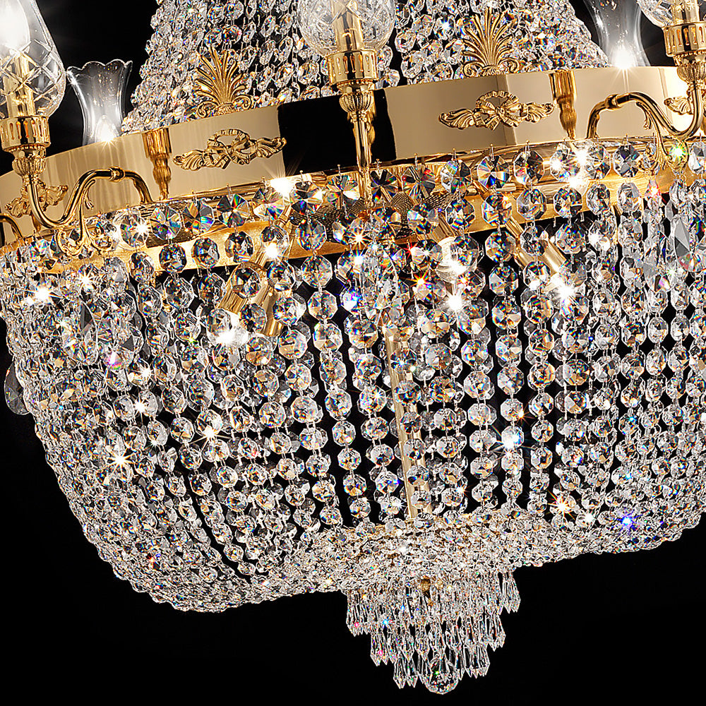 Large Italian Crystal Empire Style Chandelier