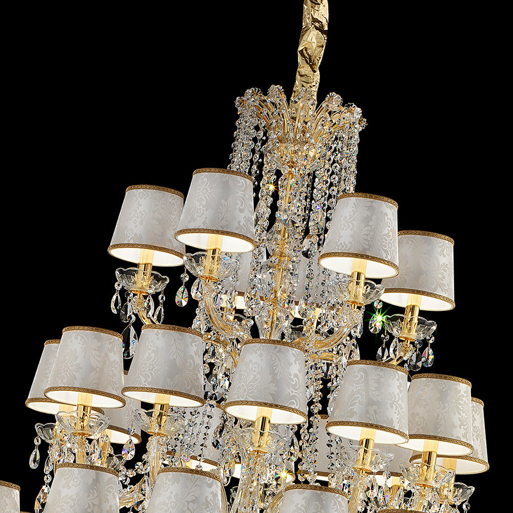 Large Italian Tiered Gold Plated Chandelier