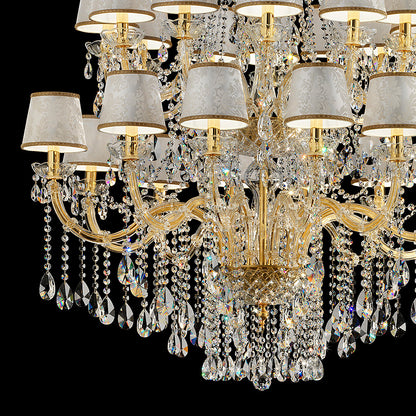 Large Italian Tiered Gold Plated Chandelier