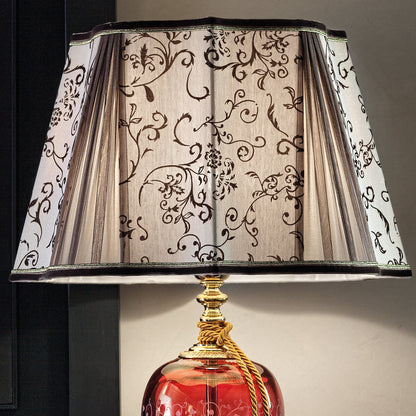 Large Luxury Ornate Ruby Glass Table Lamp