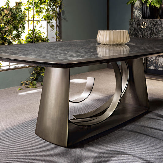 Large Modern Bronze Dining Table