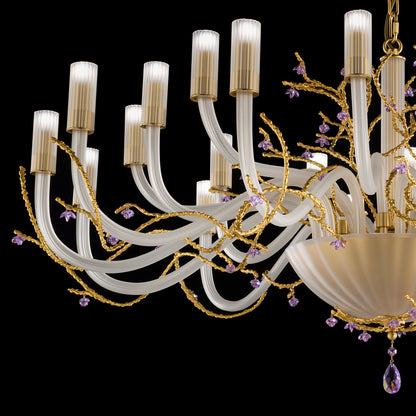 Large Modern Chandelier With Swarovski Crystal Flowers