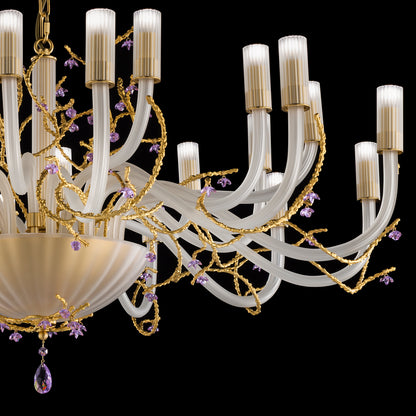 Large Modern Chandelier With Swarovski Crystal Flowers