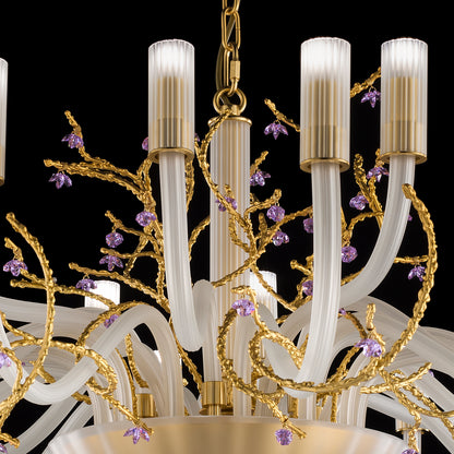 Large Modern Chandelier With Swarovski Crystal Flowers