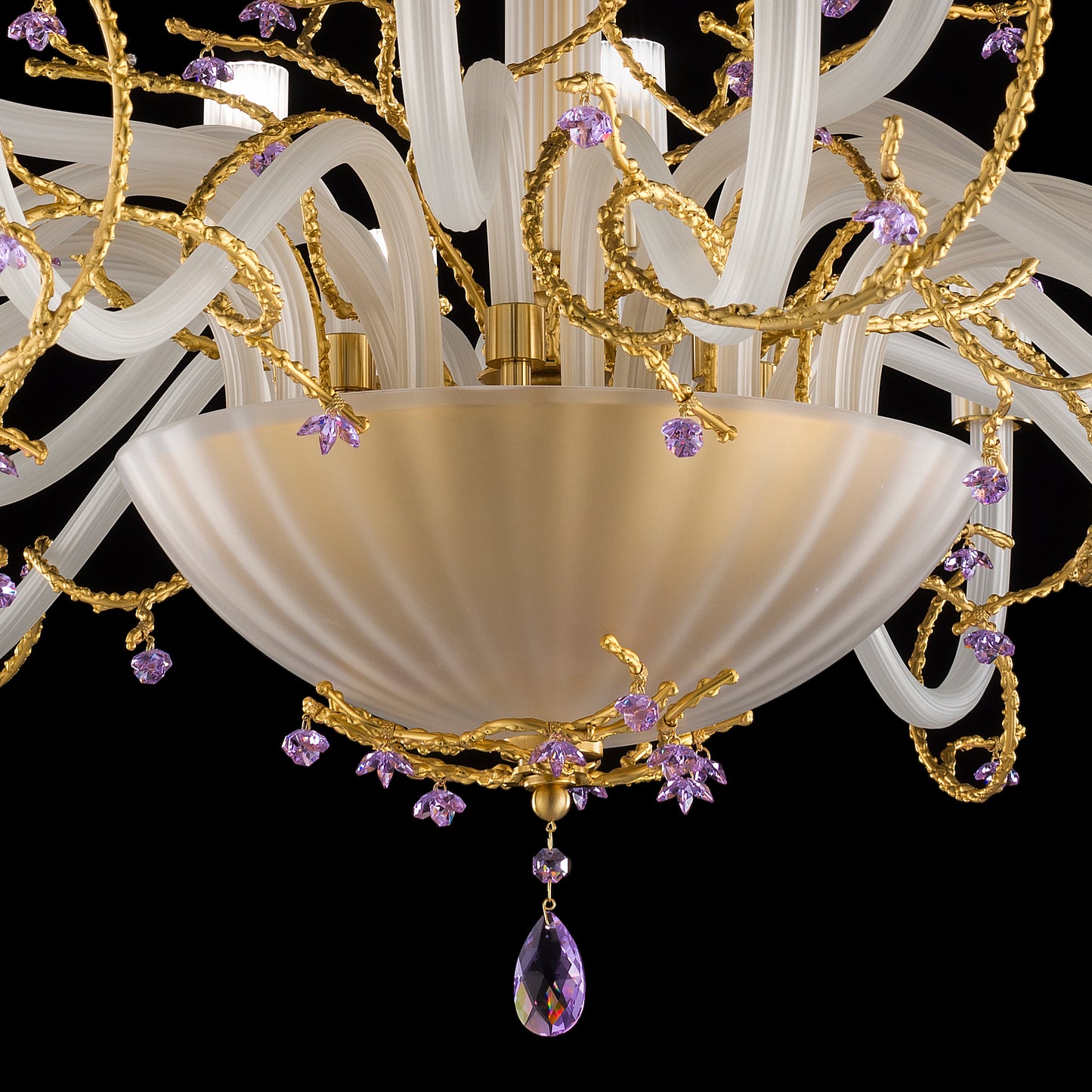 Large Modern Chandelier With Swarovski Crystal Flowers