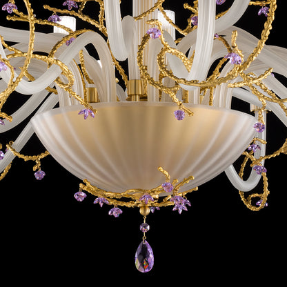 Large Modern Chandelier With Swarovski Crystal Flowers