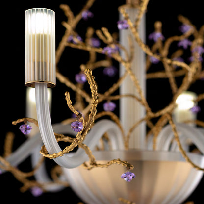 Modern Chandelier With Swarovski Crystal Flowers