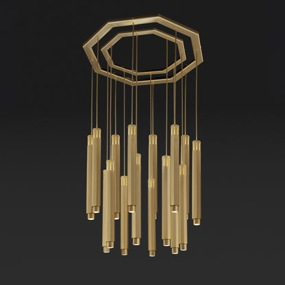 Large Modern Geometric Pendant Style Chandelier