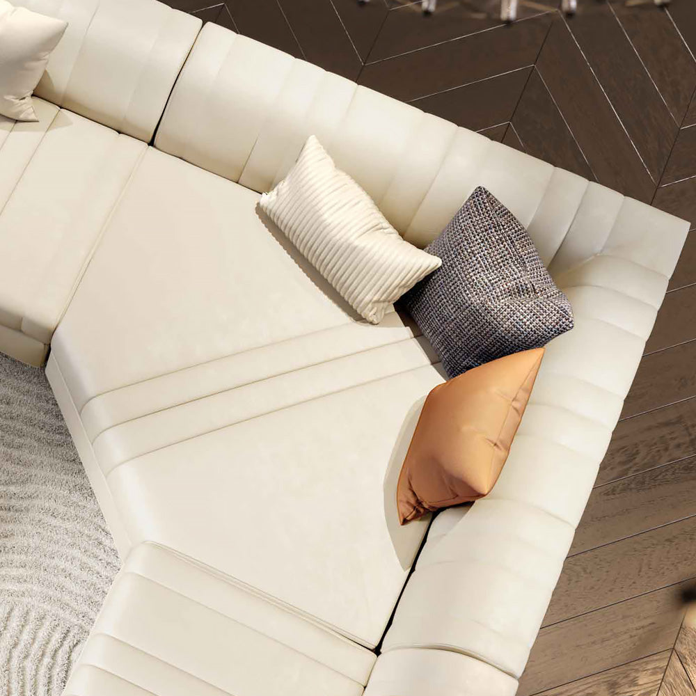 Large Modern Nubuck Modular Corner Sofa