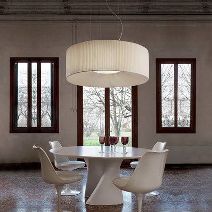 Large Modern Round Ivory Ceiling Light