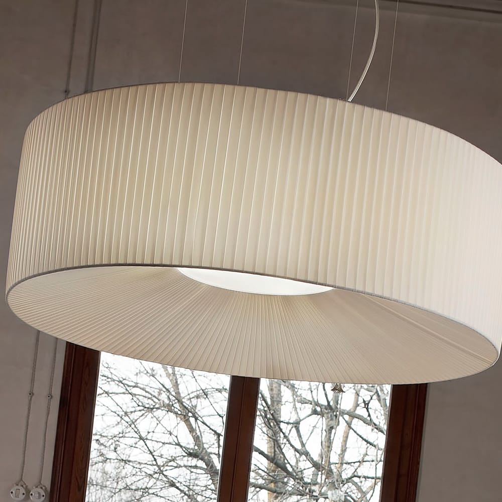 Large Modern Round Ivory Ceiling Light