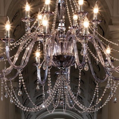 Large Modern Smoked Glass Chandelier