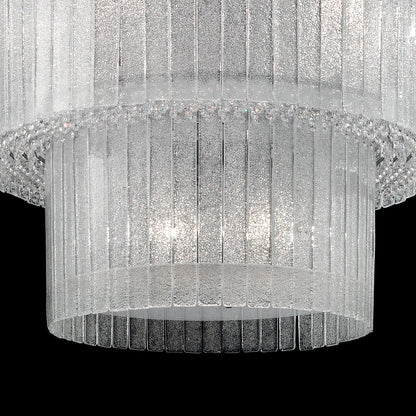 Large Modern Tiered Glass Chandelier