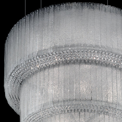 Large Modern Tiered Glass Chandelier