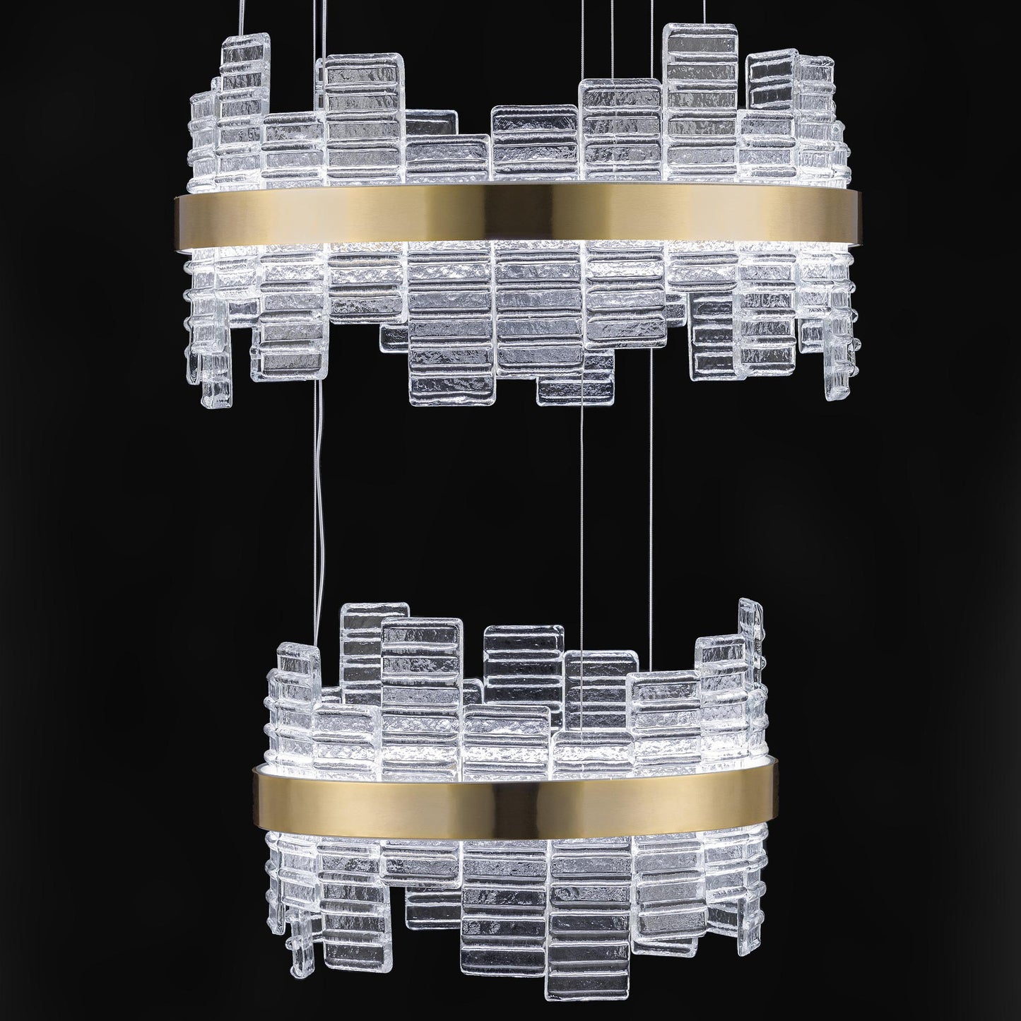 Large Modern Tiered Venetian Glass Chandelier