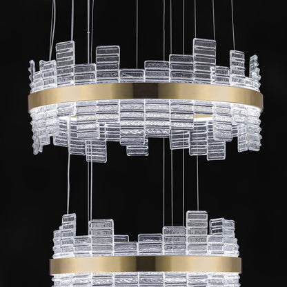 Large Modern Tiered Venetian Glass Chandelier