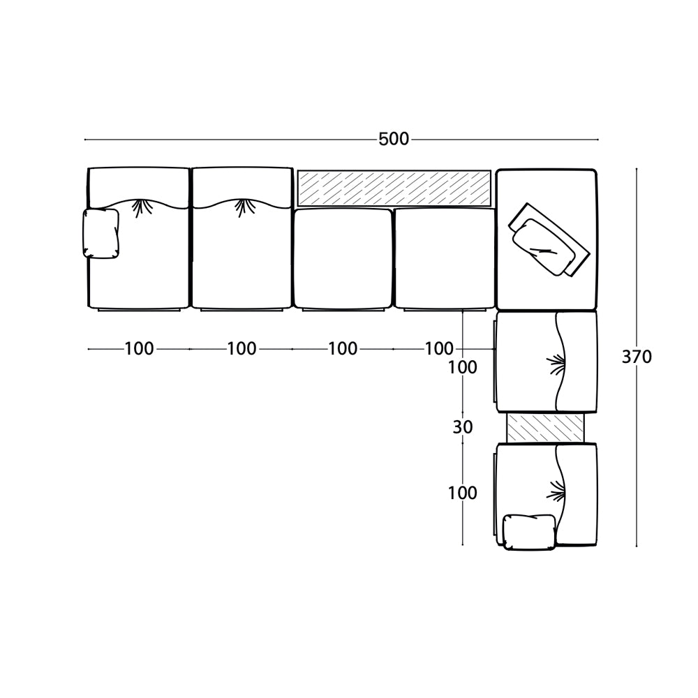 Large Modular Corner Sofa